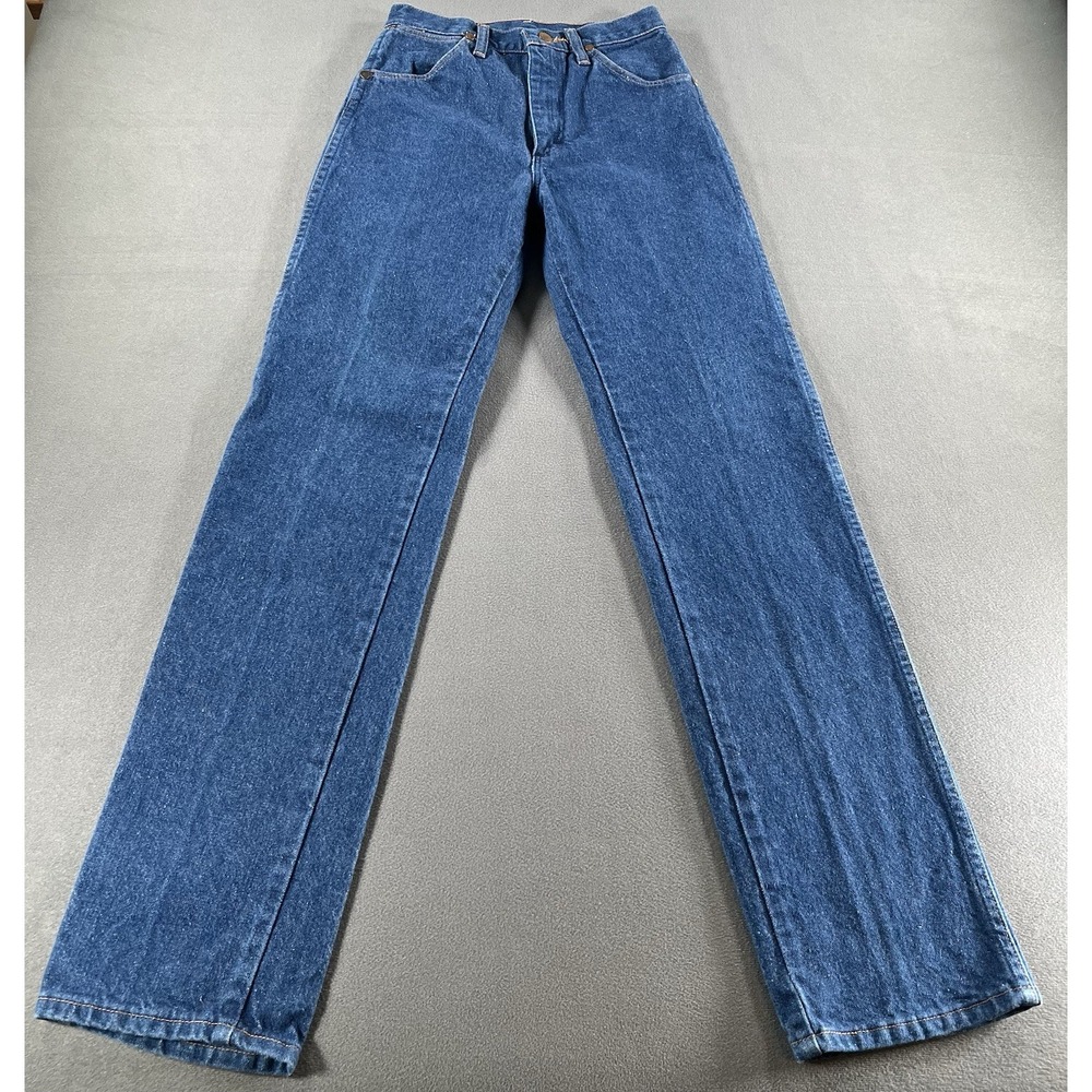 Vintage Wrangler USA Made Jeans Women Jrs. Size 1 x 32 High Rise Straight Leg
